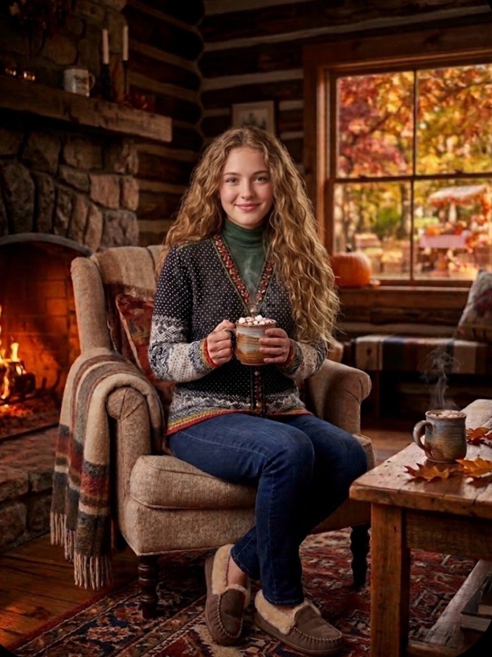 Limited Wool/Angora blend Patterned V-neck Women's Sweater Cardigan